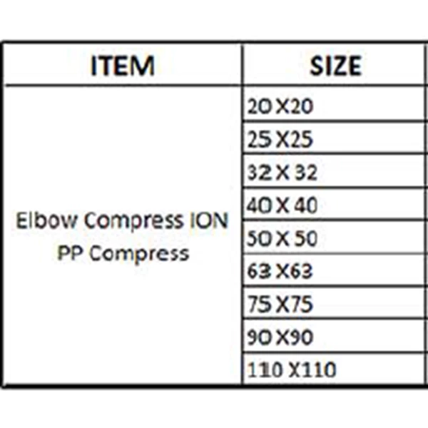 Elbow Compress / Elbow Compress HDPE