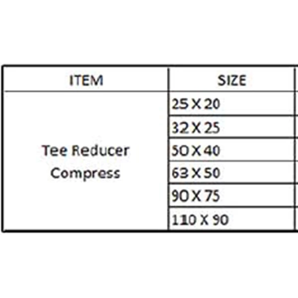 Tee Reducer Compression For HDPE