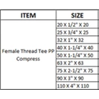 Female Thread Tee HDPE FTT 2